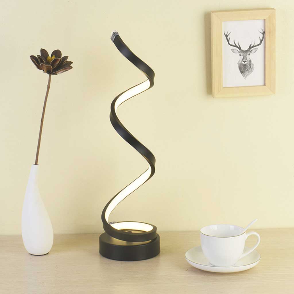 Touch-Controlled Dimmable LED Table Lamp – USB Powered Spiral Design