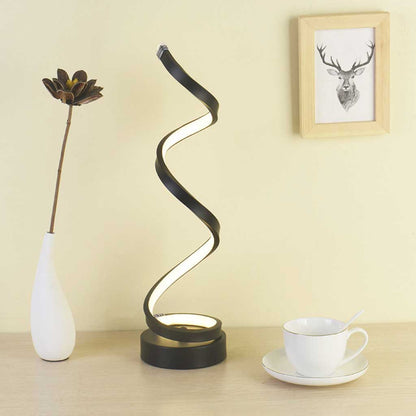 Touch-Controlled Dimmable LED Table Lamp – USB Powered Spiral Design