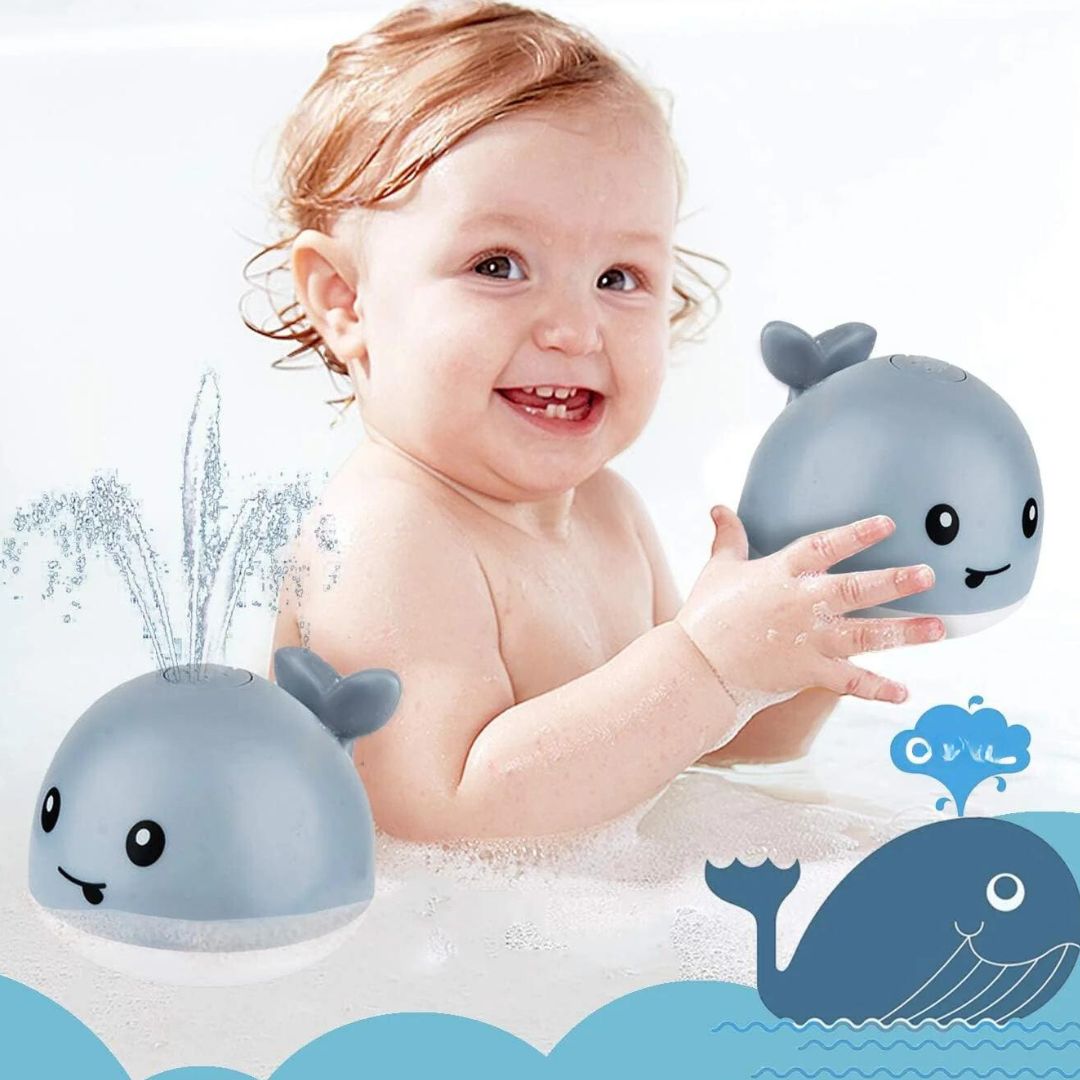 LED Sprinkler Whale Bath Toy with Automatic Fountain Feature
