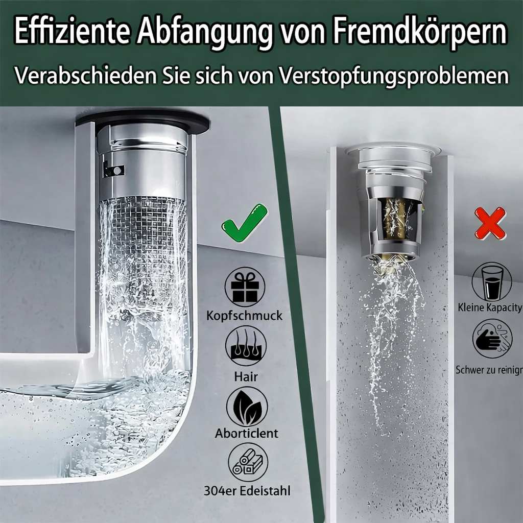 Innovative Sink Drain Stopper | Clog-Free Stainless Steel Filter