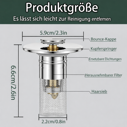 Innovative Sink Drain Stopper | Clog-Free Stainless Steel Filter