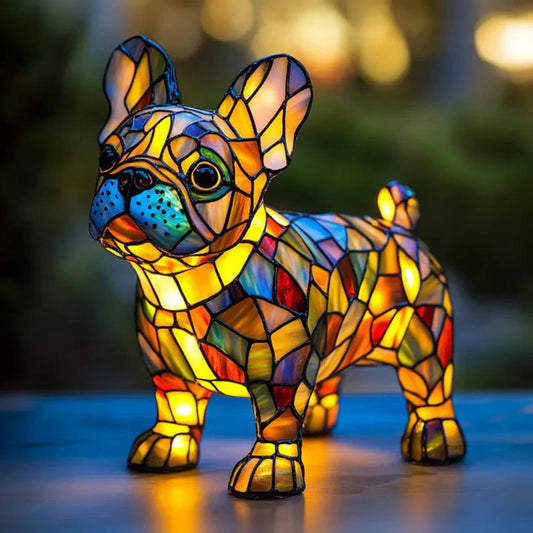 Charming Canine Glass Table Lamp – Perfect Pet Decor