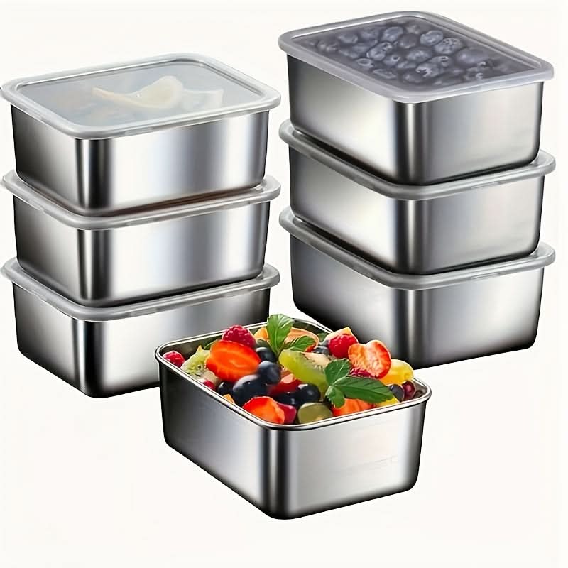 Stackable Stainless Steel Meal Storage Containers for Organization