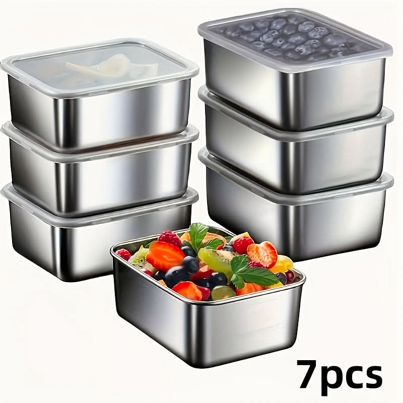 Stackable Stainless Steel Meal Storage Containers for Organization