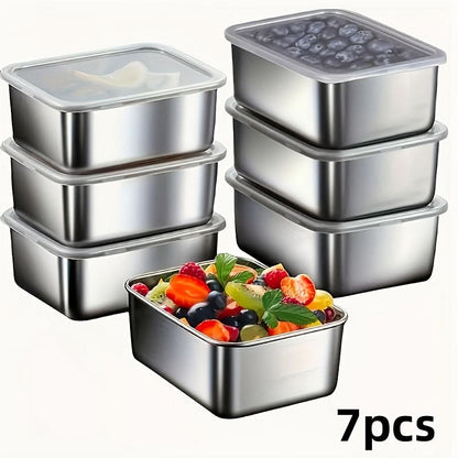 Stackable Stainless Steel Meal Storage Containers for Organization