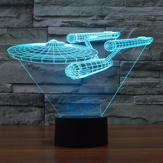 3D Floating Spaceship Lamp with Multicolor LED Lighting
