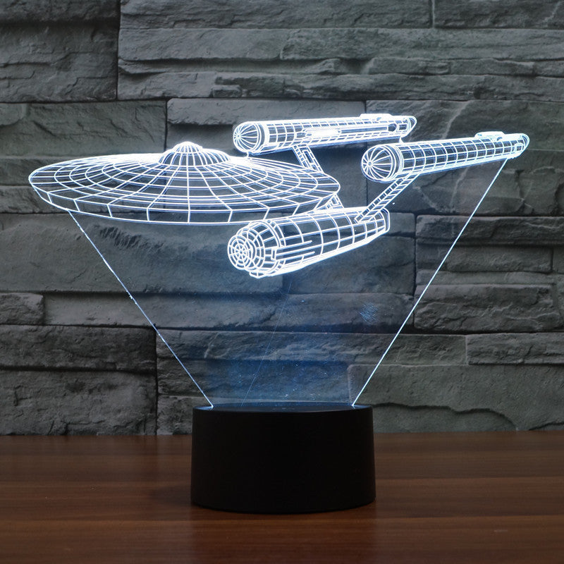 3D Floating Spaceship Lamp with Multicolor LED Lighting
