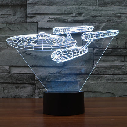 3D Floating Spaceship Lamp with Multicolor LED Lighting