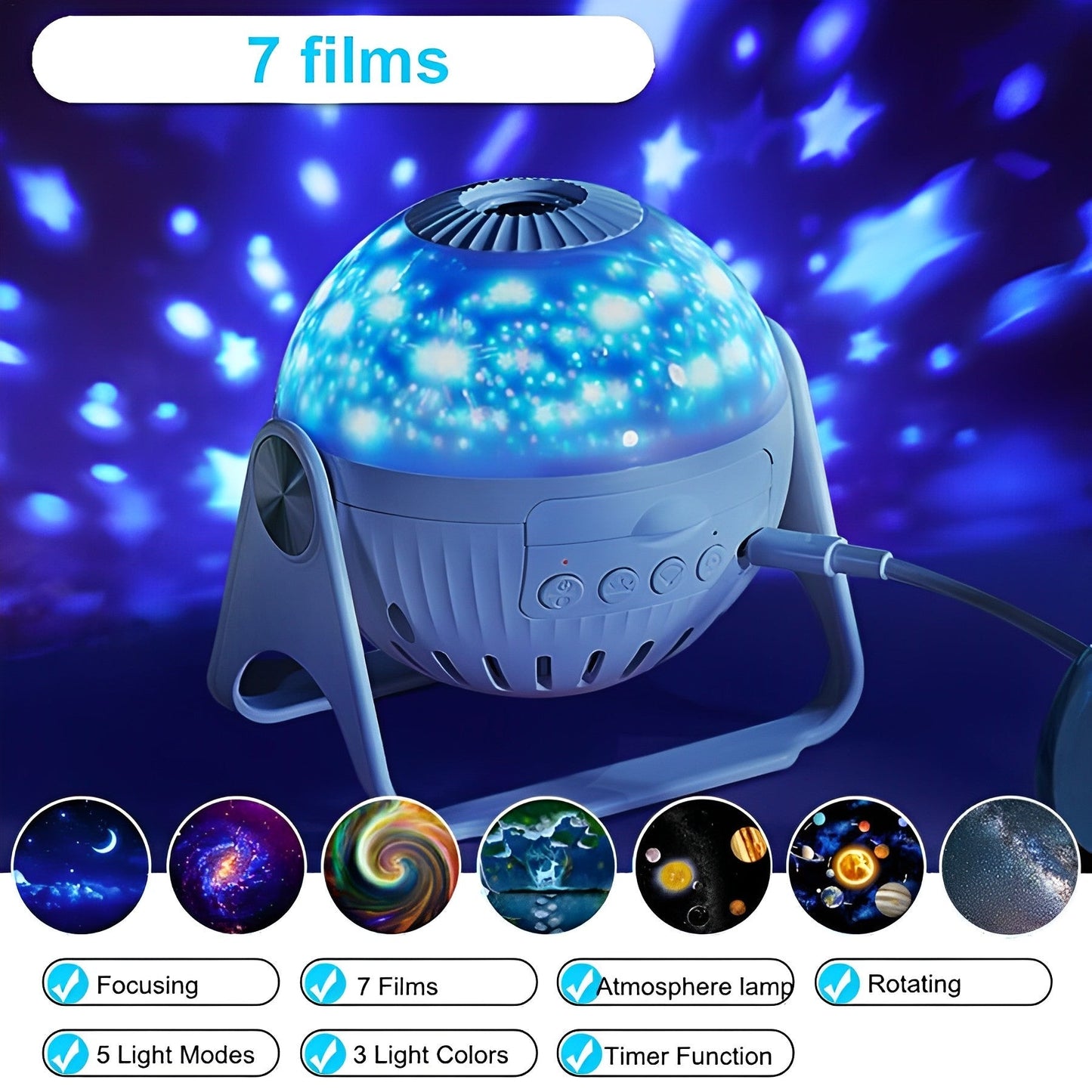 Celestial Dreams - 7-in-1 Star Projector for Home Ambiance