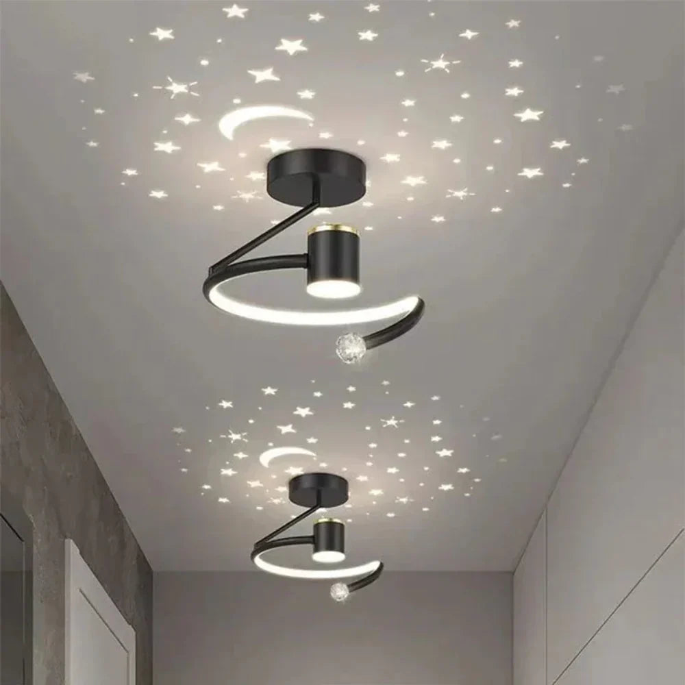 Dimmable Circular LED Ceiling Light – Energy-Efficient Starry Sky Design