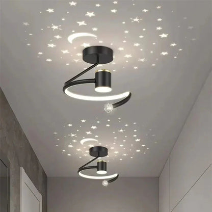 Dimmable Circular LED Ceiling Light – Energy-Efficient Starry Sky Design