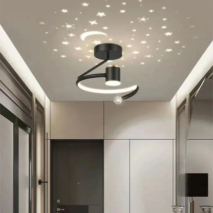 Dimmable Circular LED Ceiling Light – Energy-Efficient Starry Sky Design