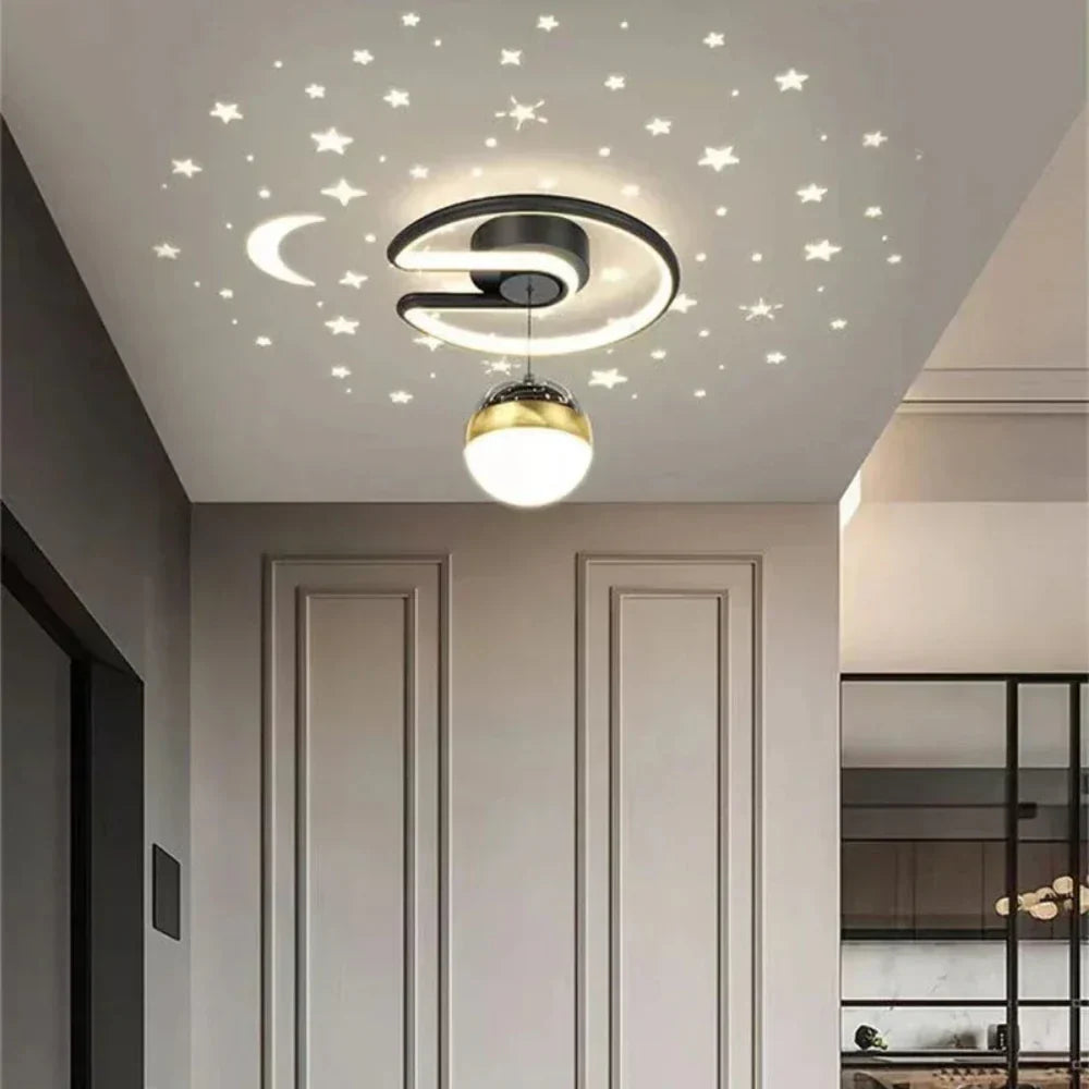 Dimmable Circular LED Ceiling Light – Energy-Efficient Starry Sky Design