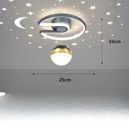 Dimmable Circular LED Ceiling Light – Energy-Efficient Starry Sky Design