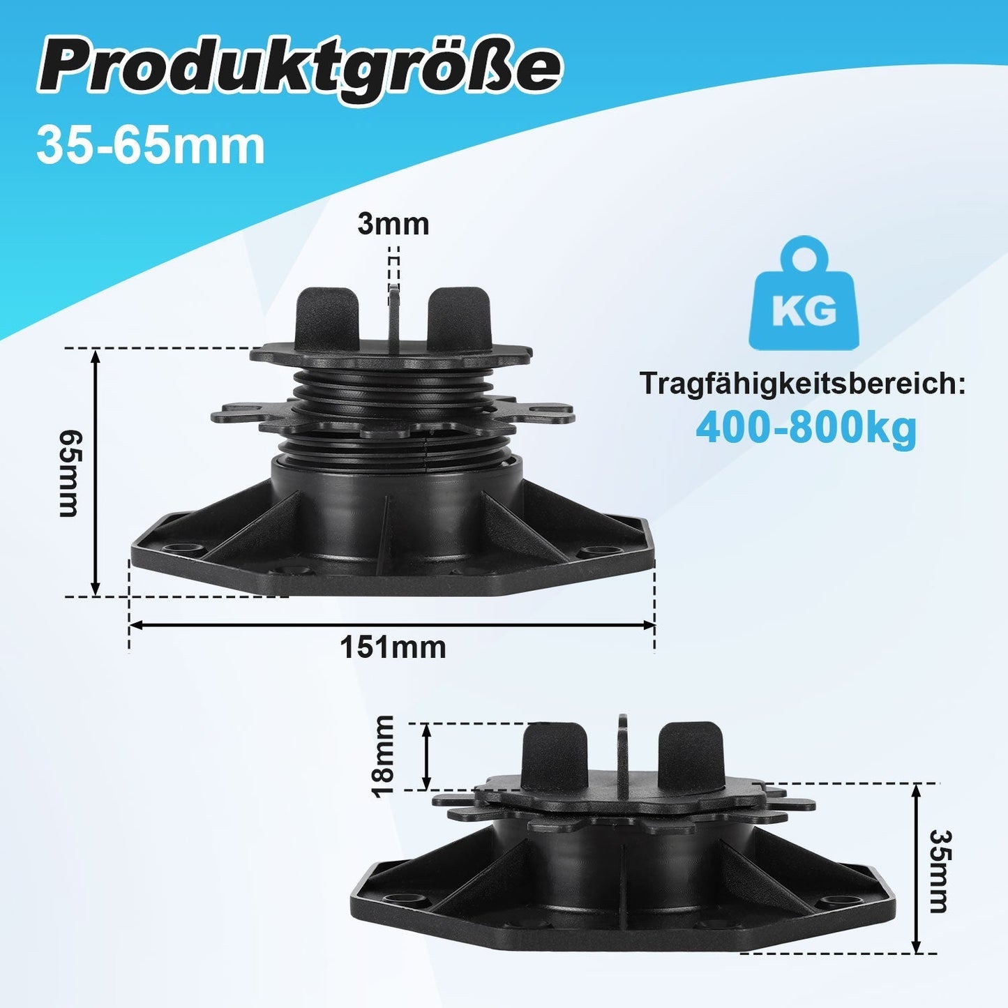 Height Adjustable Pedestal Support Plate