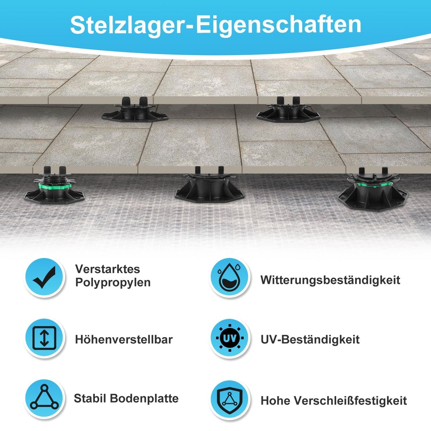 Height Adjustable Pedestal Support Plate