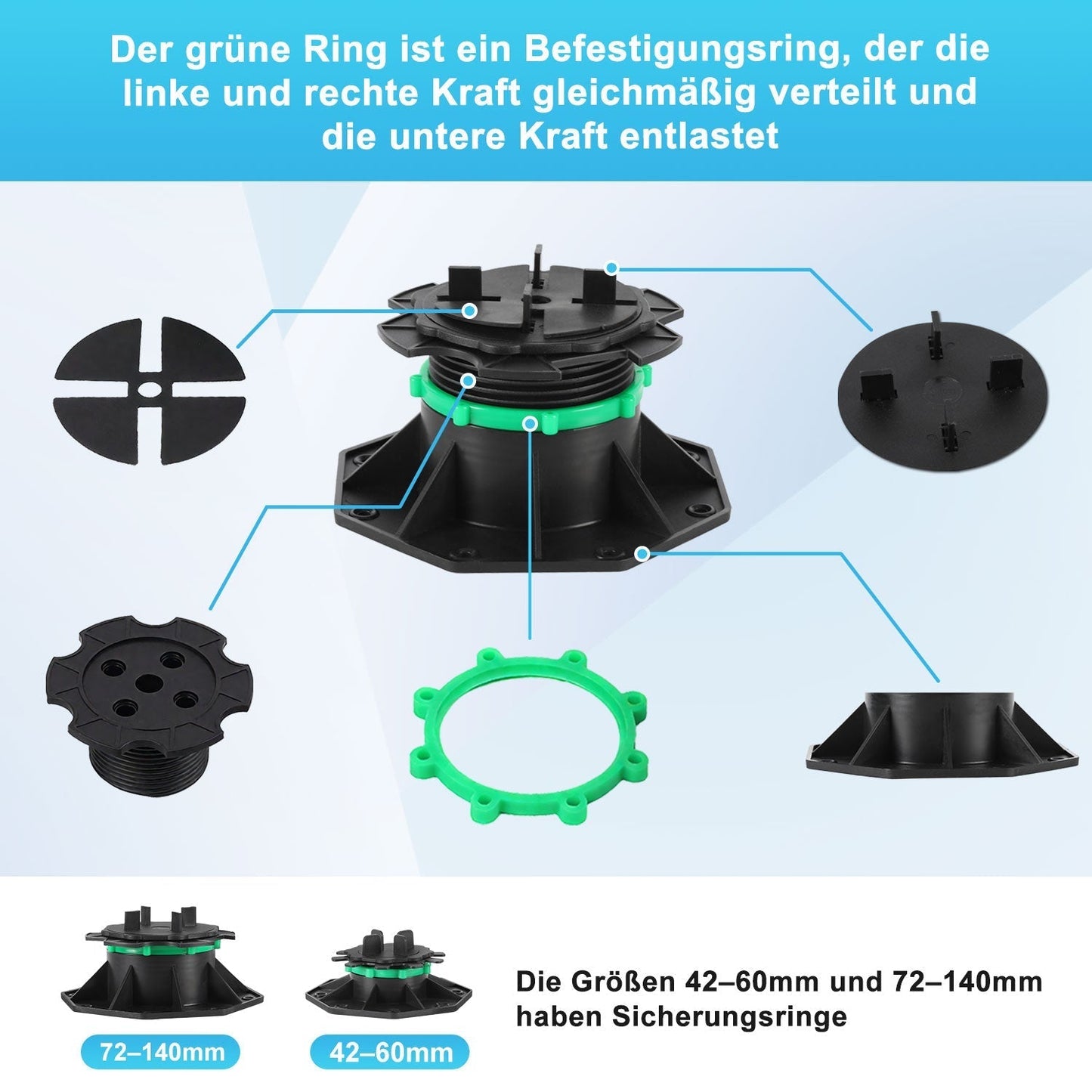 Height Adjustable Pedestal Support Plate