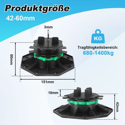 Height Adjustable Pedestal Support Plate