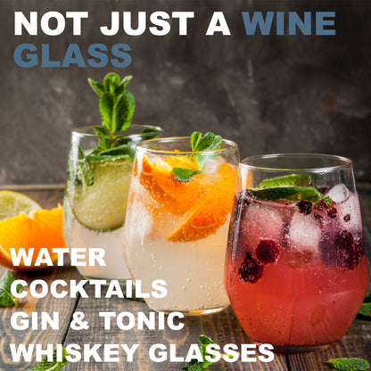 Set of 6 Stemless Wine Tumblers