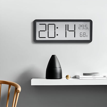 Digital LED Wall Clock with Large Display for Temperature and Humidity