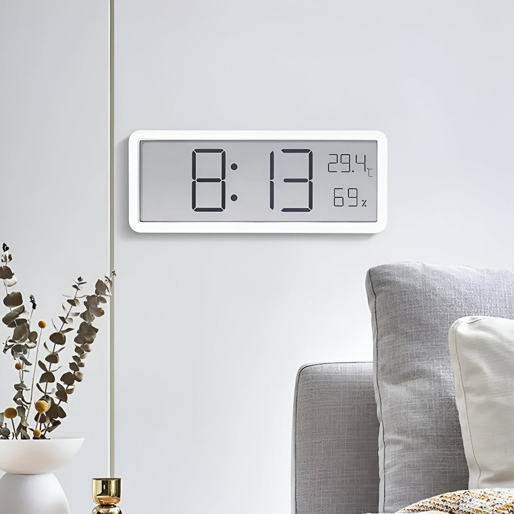 Digital LED Wall Clock with Large Display for Temperature and Humidity