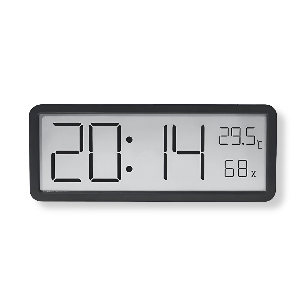 Digital LED Wall Clock with Large Display for Temperature and Humidity