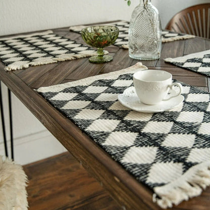 Chic Geometric Tassel Table Runner for Elegant Dining