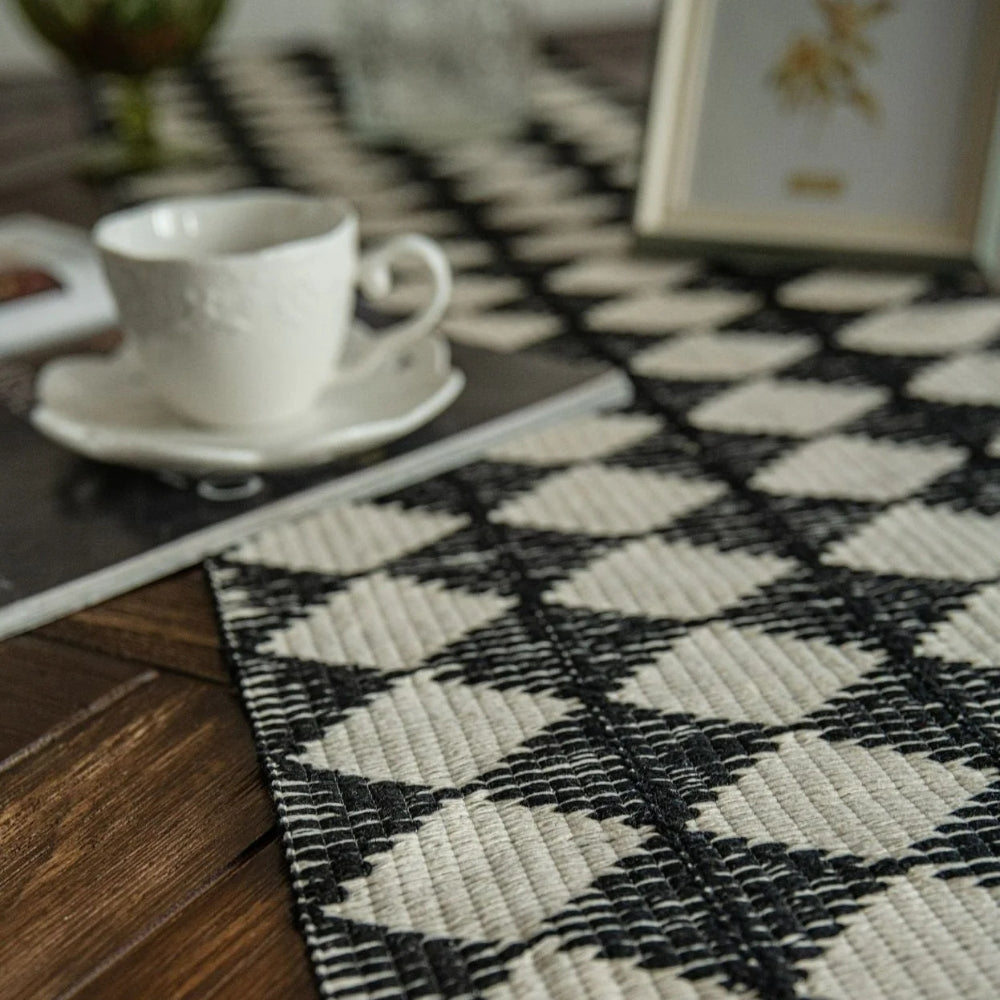 Chic Geometric Tassel Table Runner for Elegant Dining