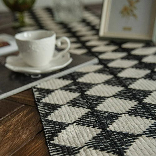 Chic Geometric Tassel Table Runner for Elegant Dining