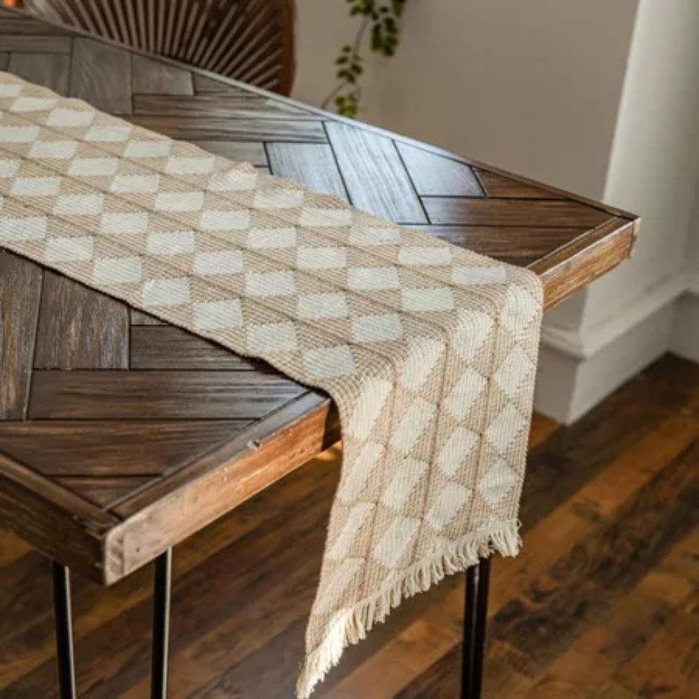 Chic Geometric Tassel Table Runner for Elegant Dining