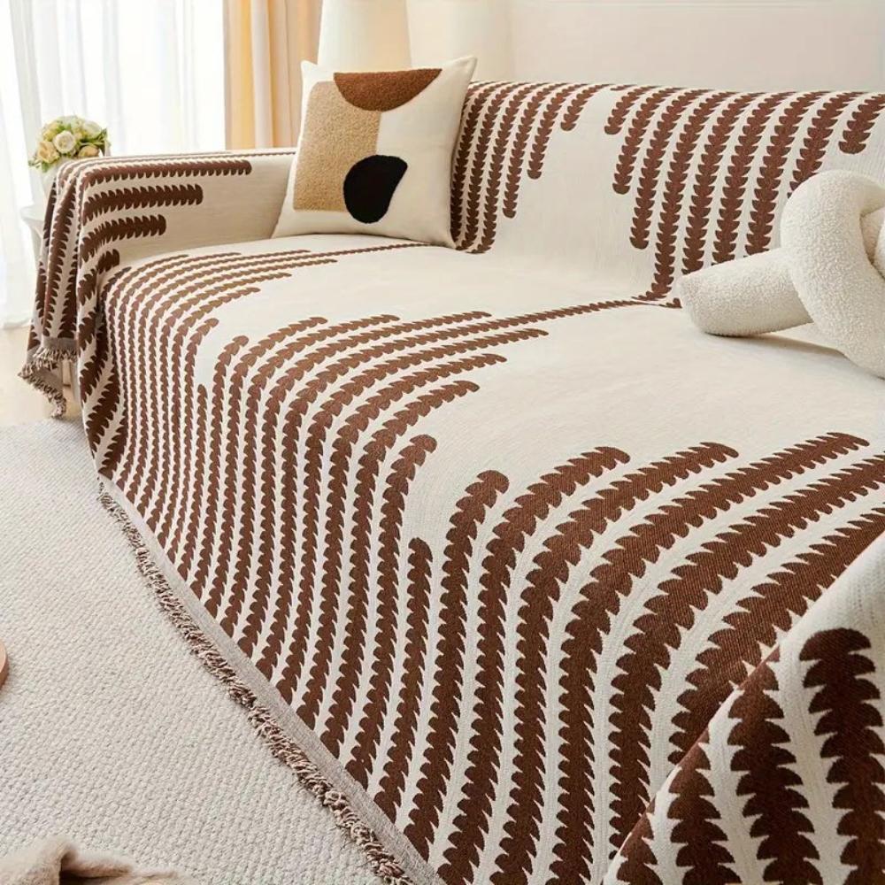 Full Coverage Chenille Couch Covers with Non-Slip Design