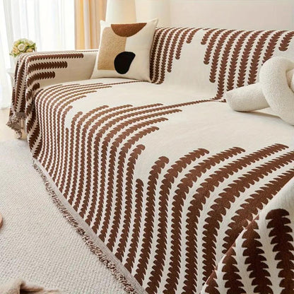 Full Coverage Chenille Couch Covers with Non-Slip Design