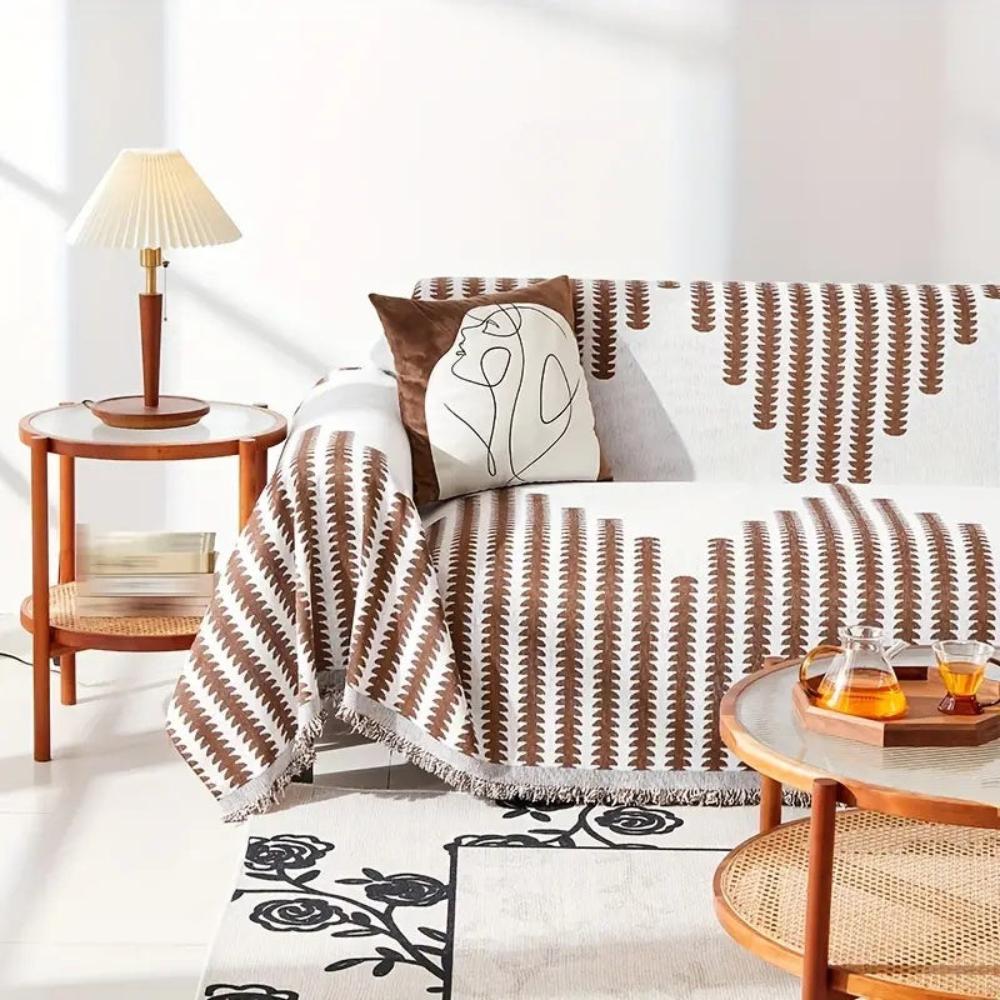 Full Coverage Chenille Couch Covers with Non-Slip Design