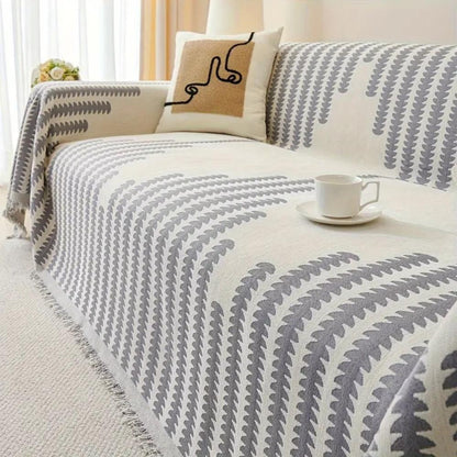 Full Coverage Chenille Couch Covers with Non-Slip Design