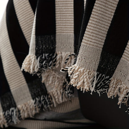 Timeless Black & White Striped Sofa Protector
