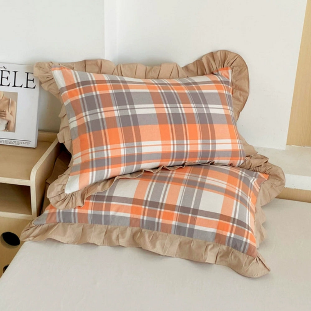 Charming Striped Lace Pillowcases in Various Shades