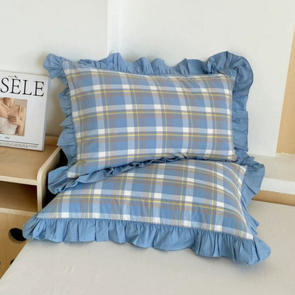 Charming Striped Lace Pillowcases in Various Shades