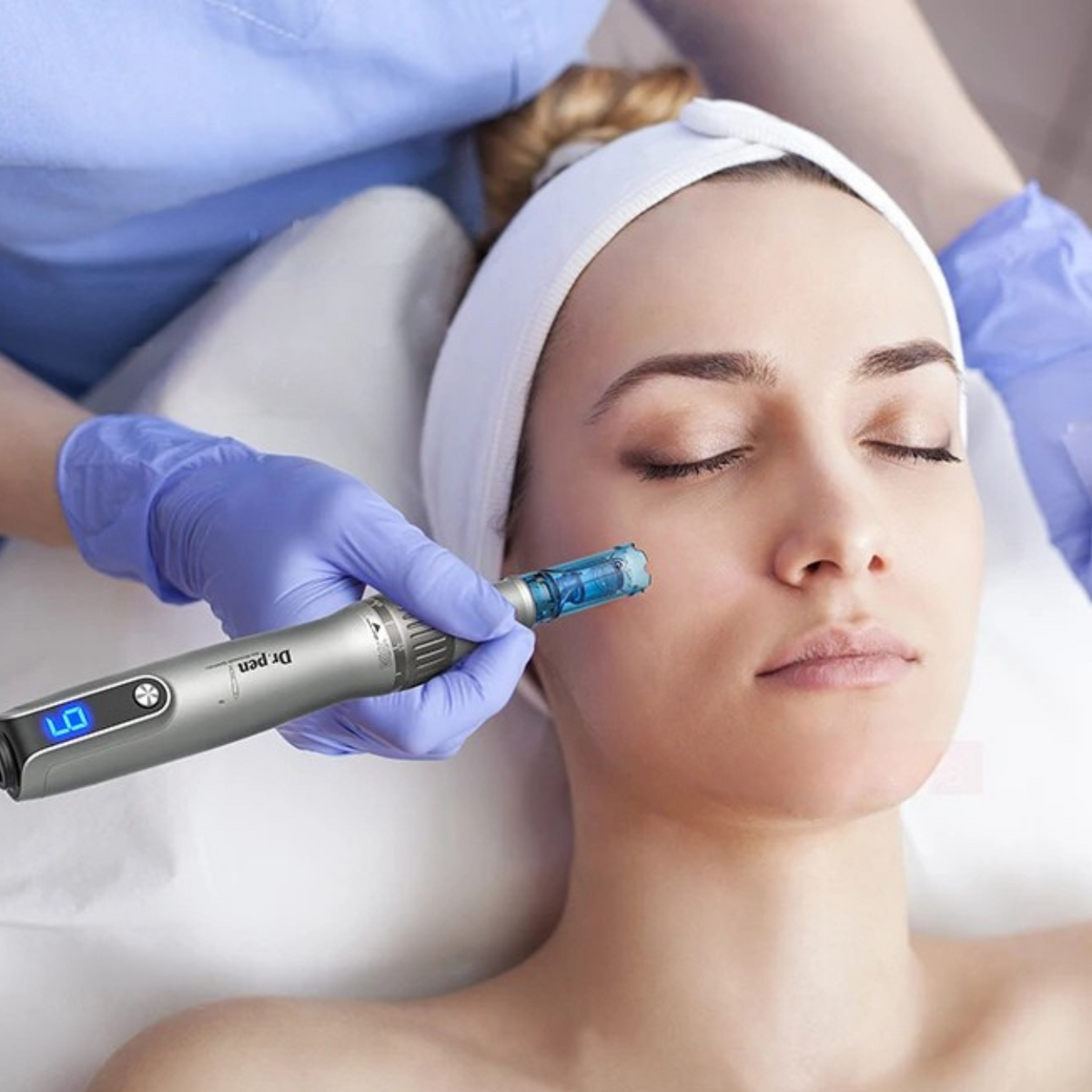 Microneedling Device for Facial Anti-Aging Treatments