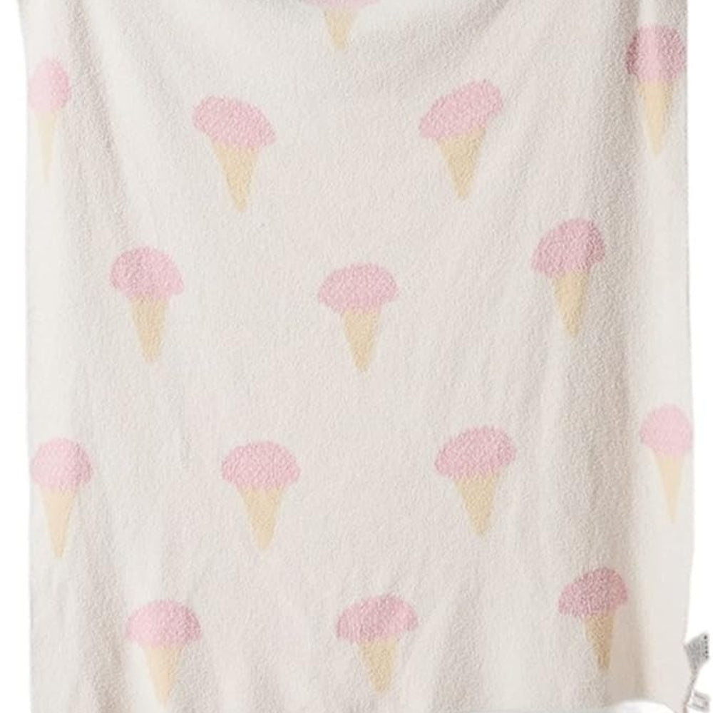 Charming Ice Cream-Inspired Soft Knit Blanket