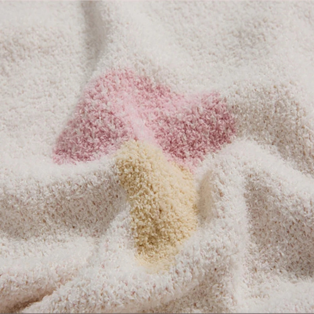 Charming Ice Cream-Inspired Soft Knit Blanket