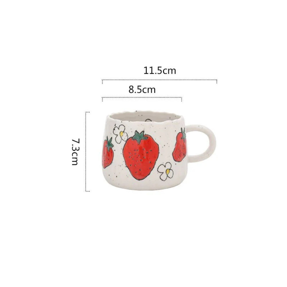 Fruity Delight Ceramic Coffee Mug Set