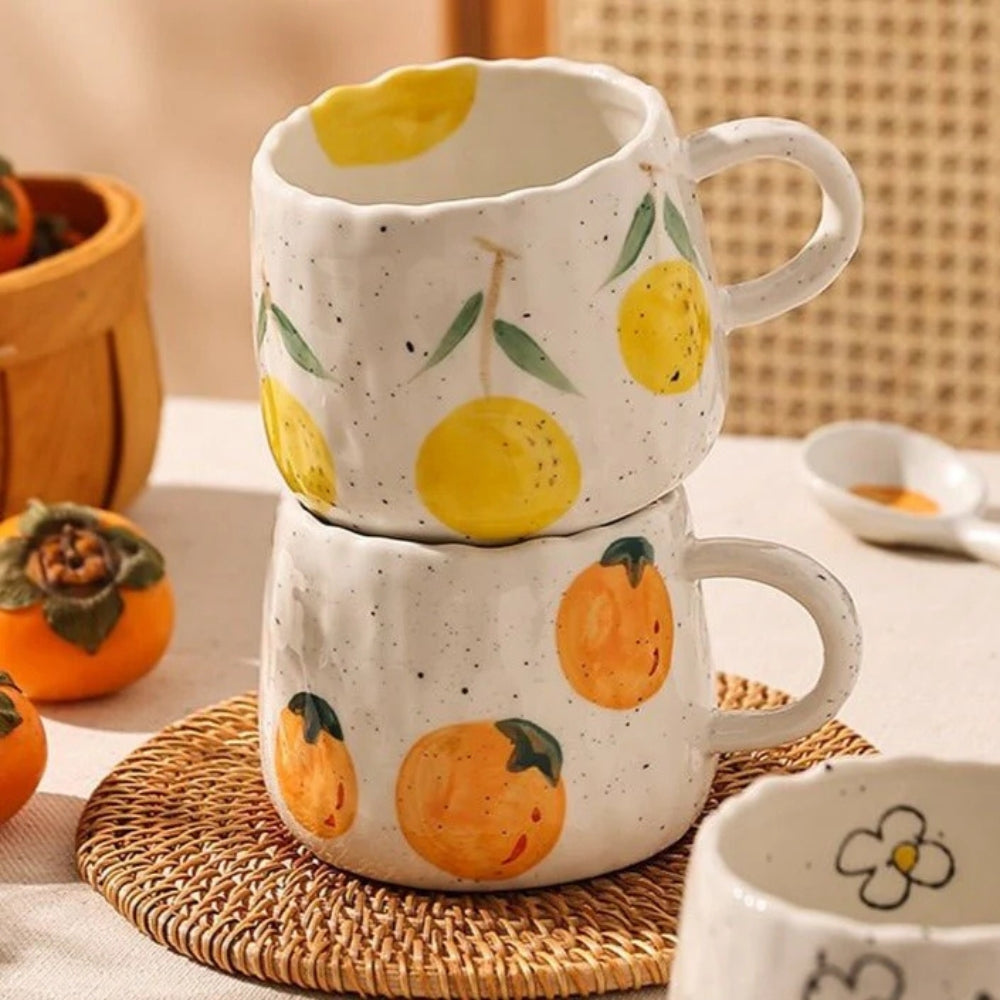 Fruity Delight Ceramic Coffee Mug Set
