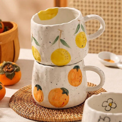 Fruity Delight Ceramic Coffee Mug Set