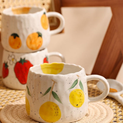 Fruity Delight Ceramic Coffee Mug Set