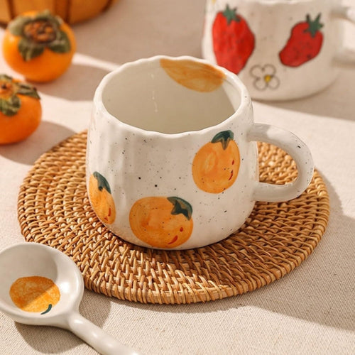 Fruity Delight Ceramic Coffee Mug Set