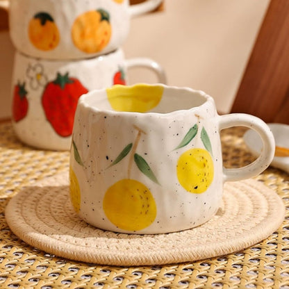 Fruity Delight Ceramic Coffee Mug Set