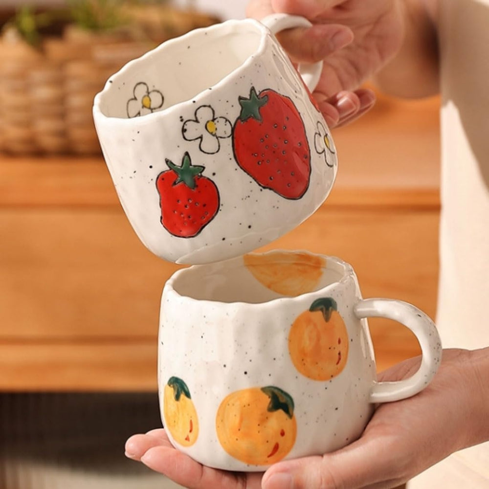 Fruity Delight Ceramic Coffee Mug Set