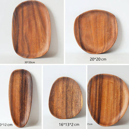 Charming Acacia Wood Oval Serving Trays Set