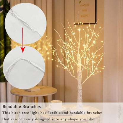 Serene Birch LED Illuminated Tree Decoration