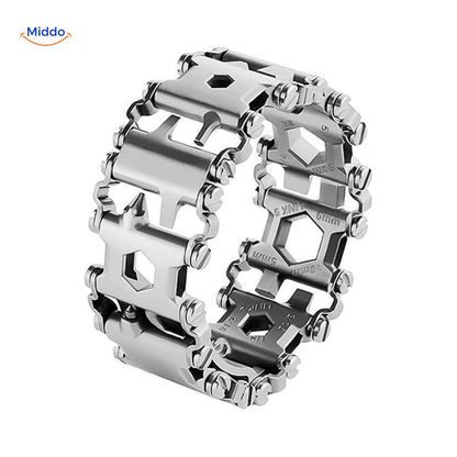 Stainless Steel Tool Bracelet | 29-in-1 Multi-Function Wristband for Any Task